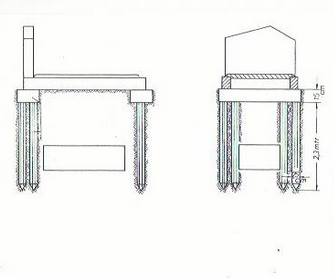 Croquis explicatif des fondations d’une tombe